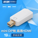 优联 雷电mini dp转hdmi转接头SurfacePro3 Mac连电视VGA转换线