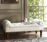 欧式实木床尾凳床边凳床前凳美式布艺换鞋凳现代简约卧室沙发凳子