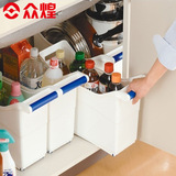 众煌日本进口整理箱储物盒厨房塑料食品带滑轮大号收纳箱子特价