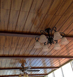 木纹集成吊顶铝扣板 仿古美式长条吊顶厨房卫生间阳台卧室天花板