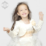女童小披肩礼服外套春秋白色长袖宝宝儿童装空调开衫公主婚纱配件