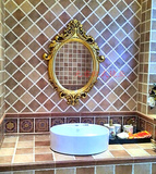 特价欧式防水浴室镜子 酒店卫生间壁挂梳妆镜卫浴镜 复古装饰镜框
