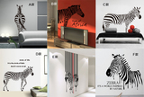 个性时尚手绘20色斑马动物高档磨砂墙贴纸客厅沙发餐厅背景贴画z5