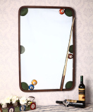 美式乡村 做旧台球式镜挂壁 软装个性家居壁挂镜 墙饰镜 化妆镜子