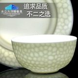 浮雕高档送礼品家用日用陶瓷中式纯白色碗碟盘子骨瓷餐具套装简约