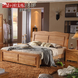 全实木床1.8米 橡木床 婚床 双人床简约现代 中式纯实木家具 特价