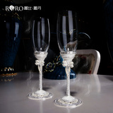 罗比罗丹珍爱水晶玻璃香槟婚礼对杯刻字高脚红酒杯创意婚庆礼品