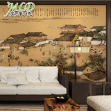 现代中式大型墙纸 客厅沙发背景墙壁纸壁画 酒店茶楼 清明上河图