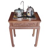 红木家具 休闲泡茶台 鸡翅木电磁炉茶几 中式仿古实木功夫小茶桌