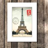 现代装饰画画芯：巴黎铁塔6款可选，四色印刷，采购自法国。
