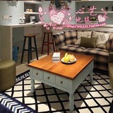 时尚欧式客厅茶几沙发地垫蓝色卧室现代地中海风格条纹地毯长方形