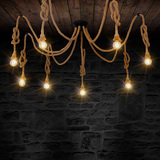 美式复古工业风麻绳吊灯服装店创意餐厅酒吧个性天女散花装饰灯具