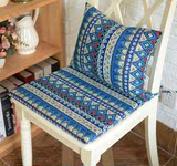 亚泰格调蓝色棉麻系带3cm厚度海绵椅垫/椅坐垫/餐椅垫/坐垫套定做