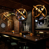 美式艺术创意餐厅咖啡厅 宜家个性酒吧麻绳球形客厅卧室吊灯