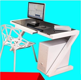 现代简约家用台式电脑桌床边用书桌简易办公笔记本钢化玻璃电脑桌