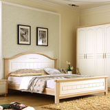 实木婚床双人床1.8米韩式床地中海风格主卧床1.5米高箱床简约现代