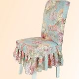 热卖新款花语绿色田园餐椅套布艺椅子罩椅垫椅背蝴蝶结连体椅套