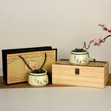 亚光茶叶包装盒通用礼盒大号青瓷茶叶罐陶瓷密封罐茶盒储茶罐批发