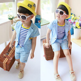 童装男童套装夏款韩版2-3-4-5-6岁儿童短袖西装短裤两件套夏装潮7