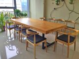 美式复古做旧实木铁艺餐桌饭桌酒吧桌办公桌酒店桌长方形桌椅组合
