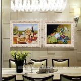 餐厅装饰画现代简约饭厅有框艺术墙壁挂画酒店咖啡厅油画静物水果
