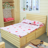 全实木家具田园松木单人床1.2米简约实木双人床1.5米储物床可定做