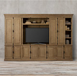法式乡村复古实木电视柜 美式客厅柜子组合 欧式书柜