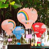 幼儿园装饰环境布置室内吊饰挂饰球可爱童话纸质彩虹热气球灯笼