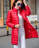 香港代购2016新款中长款羽绒服女超轻薄款韩版修身款大码保暖女装