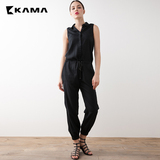 卡玛KAMA 2016夏季新品女装连体裤修身显瘦小脚收口裤子7216367