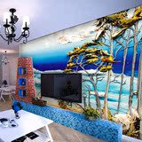 电视背景墙定制大型壁画3d墙纸客厅沙发卧室壁纸油画地中海风情