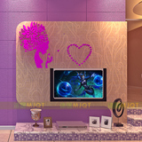 客厅的墙贴装饰公主花卉女孩3D立体墙贴卧室婚房电视沙发花朵背景