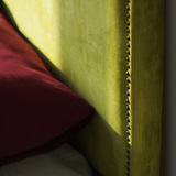 可定制原创设计纯色暗纹后现代布艺实木脚精品酒店简约高靠背软床