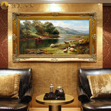 恒美手绘油画欧式古典风景GF306羊家居别墅客厅酒店办公室装饰画