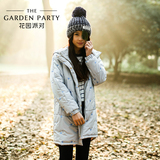 花园派对 2015冬装新款韩版女装时尚中长款刺绣女士棉衣棉服外套