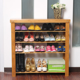 现代客厅多层鞋架特价楠竹实木收纳靴子防尘组装简易经济型鞋柜