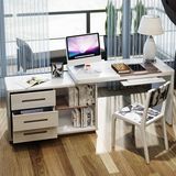 简约现代电脑桌旋转书架书桌组合家用烤漆转角写字台实木办公桌子