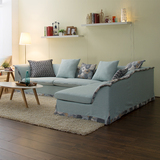粤秀家具客厅简约现代小户型休闲转角布艺沙发组合可拆洗ac6035