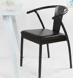 欧式餐椅休闲时尚简约椅子 铁艺金属椅靠背扶手创意餐厅Y椅子