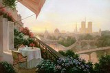 法式装饰画 巴黎风情油画 手绘餐厅客厅风景挂画
