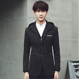 韩版英伦西服男版修身青年短款薄款风衣商务休闲外套平驳领小西装