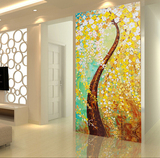 欧式客厅装饰画玄关走廊过道墙壁画竖版无框画抽象发财树挂画单幅