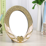 单面镜子 大号台式超高清结婚化妆镜可折叠随身欧式公主梳妆镜子