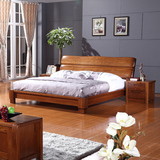 床全实木床老榆木床现代新中式床1.8米双人床1.5米高箱储物婚床