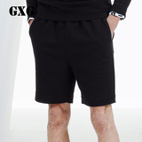 GXG男装 夏季新品 男士黑色弹力针织休闲短裤男五分裤潮#62822008