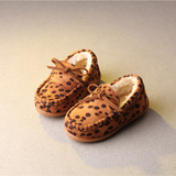 诺诺家2015冬季新款童鞋女童加绒豆豆鞋儿童韩版豹纹时尚棉鞋