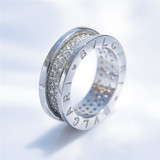 日韩时尚 戒指女纯银 s925  XD1001三排钻锆石女指环 戒指女饰品