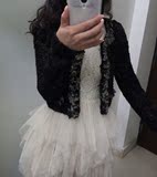 韩国东大门代购秋冬女装漂亮花瓣小香款黑色修身短外套