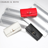 CHARLES&KEITH 一折钱包 CK6-10680362 春季长款蝴蝶结女士皮夹