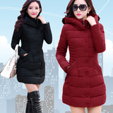 2015冬季新款羽绒棉服外套胖mm棉衣女中长款修身大码加厚长袖外套